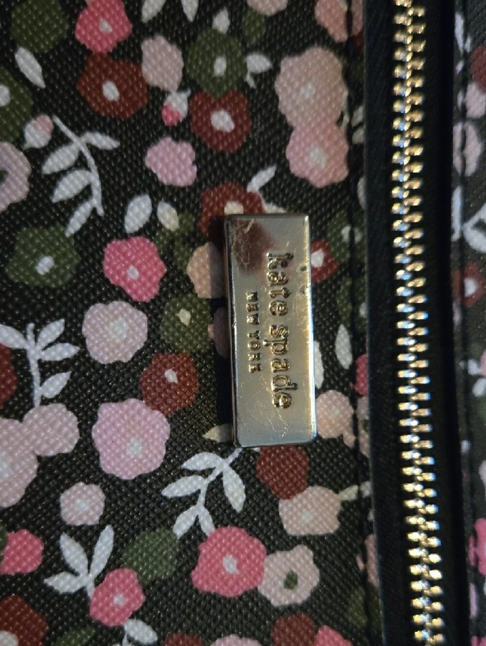 kate spade Black Floral Wristlet with Pink Accents - Picture 2 of 5
